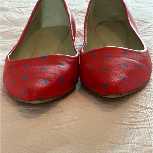 J.Crew red and Blue Polka Dot Flats - Picture 2 of 4